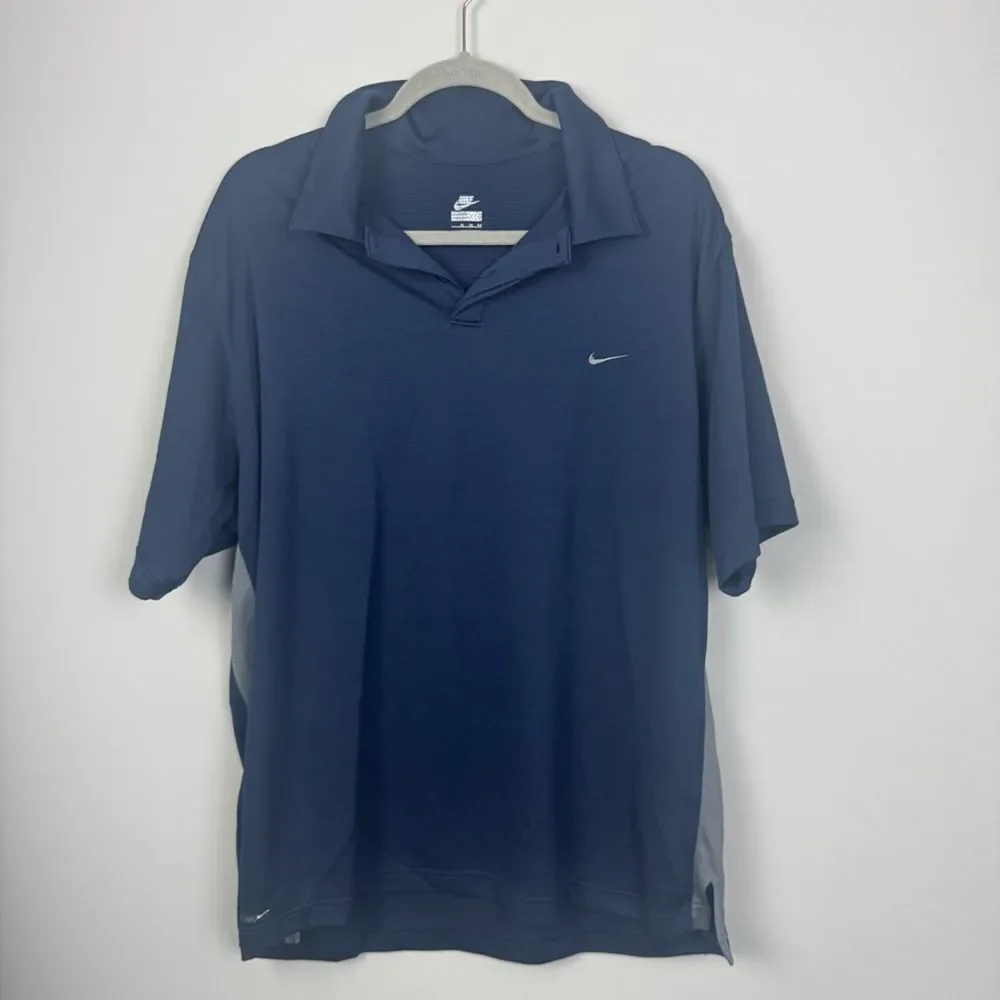 NIKE | Navy Blue & Gray Training Polo Shirt Men’s Size X-Large